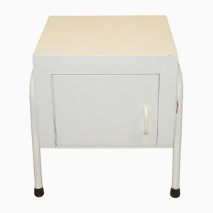 Vintage Industrial Style Bedside Table in White