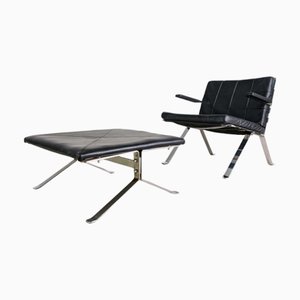 Set aus Armlehnstuhl Eurochair & Ottoman von Hans Eichenberger für WK Möbel, 1600er