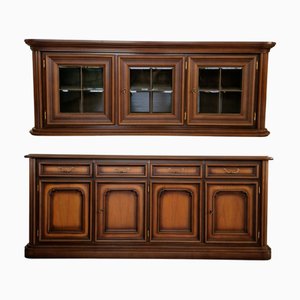 Large French Cabinet with Wall Display Cabinet, 1990s, Set of 2