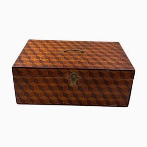 Verzierte Schubladenbox aus Holz, 1940er