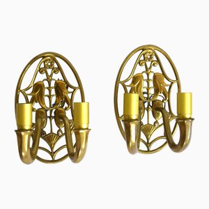 Vintage Wall Lamps by Otto Prutscher, 1890s, Set of 2