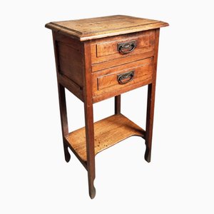 Antique French Oak Side Table with Drawers, 1880