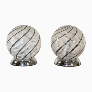 Lampes de Bureau en Verre de Murano dans le style Venini, 1970s, Set de 2