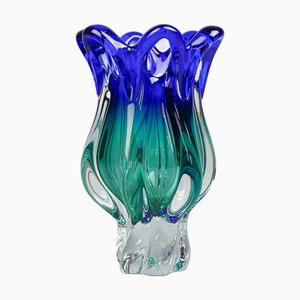 Large Vintage Art Glass Vase attributed to Josef Hospodka for Chribska Glasswork, 1960s