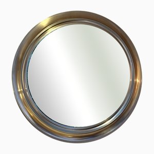 Round Mirror with Metal Frame, Italy, 1970s