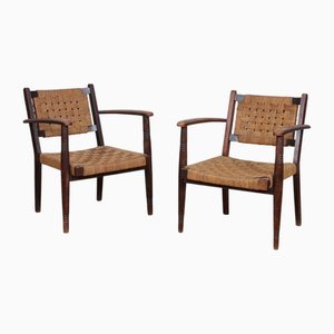 Set of Rope Armchairs in the style of Audoux and Minet, 1950