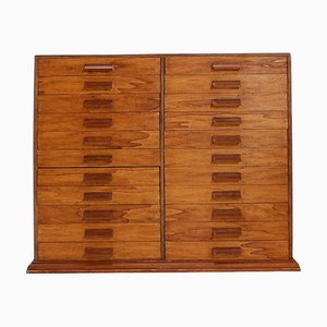 Vintage Handmade 22 Drawer Wooden Flat File Cabinet, 2000s