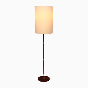 Lampada da terra in teak e ottone di Temde Leuchten, anni '60
