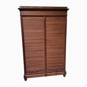 Antique Roller Shutter Archive Cabinet, 1910
