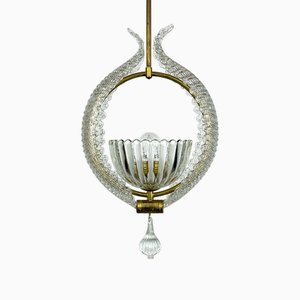 Lampadario in vetro di Murano di Ercole Barovier per Barovier & Toso, anni '30