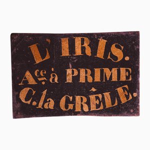 Enseigne Antique Peinte à la Main, France - Assurance contre la Grêle, 1890s