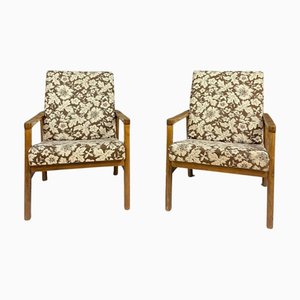 Set de Fauteuils avec Tapisserie Florale, Tchécoslovaquie, 1960s