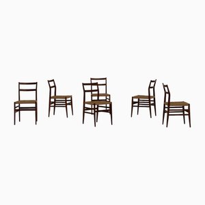 Leggera Dining Chairs by Gio Ponti for Cassina, 1970s, Set of 6