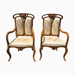 Early 20th Century Art Nouveau Armchairs, Set of 2