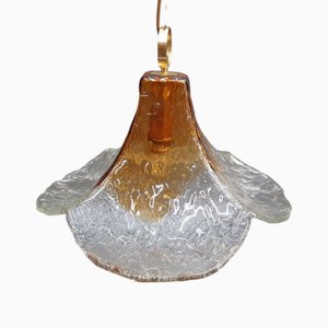 Lampada a sospensione floreale attribuita a Mazzega, anni '70