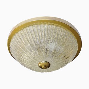 Große Glas Deckenlampe von Honsel, 1960er