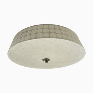 Large Mid-Century Modern Round White Cocoon Flush Mount from Goldkant Leuchten, 1960s, 1970s