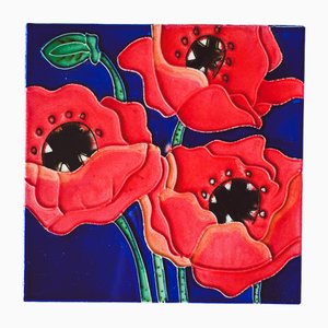 Carrelage Vintage Poppy - Décoration Murale Florale Rustique, 1950s