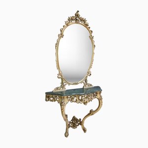 Set di specchi consolle in legno, XX secolo