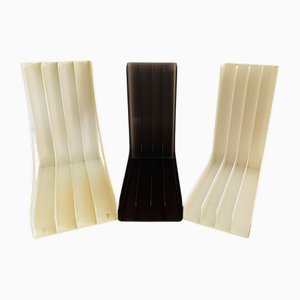 Portadischi vintage in vinile, set di 3