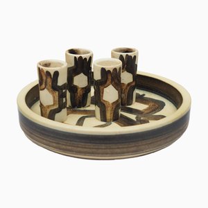 Vintage Danish Ceramic Candleholder, 1970s