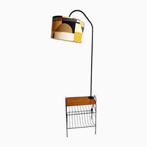Vintage Stehlampe mit maßgeschneidertem Lampenschirm, 1950er