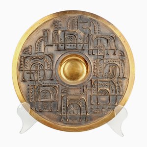Bronze Wall Plate by János Máté, 1970s