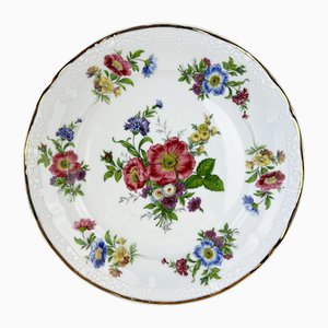Assiette Florale Vintage en Porcelaine de Disfer Limoges, 1950s