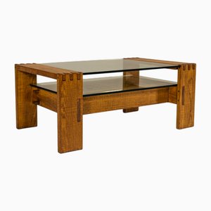 Coffee Table in Slavonian Oak by Giuseppe Rivadossi, Italy, 1970s