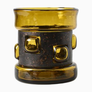 Glass and Copper Tribal Vase by Wiktor Berndt for Flygsfors, 1970s