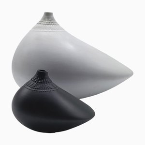 Vases Studio Line Large et Small Pollo en Porcelaine par Tapio Wirkkala pour Rosenthal, 1970s, Set de 2