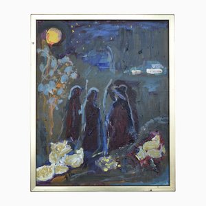 Frideborg Bryth, Herdar, Oil on Canvas, 1950s, Framed