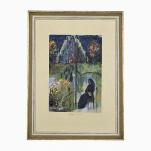 Huile sur Panneau, Frideborg Bryth, Finis Lordes, 1950s, Encadré