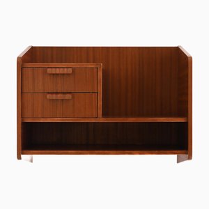 Scandinavian Mahogany Wall-Mounted Bedside Table with Drawers, 1960s