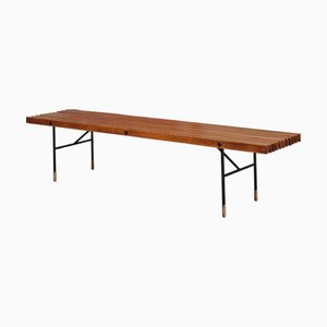Large Teak Bench from Roberto Poggi, Italy, 1960s