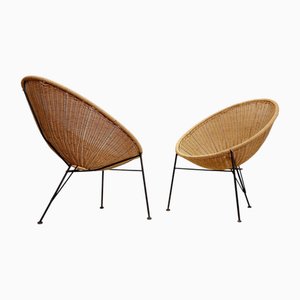 Ensemble de Chaises d'Extérieur Vintage en Osier Synthétique, 2010s