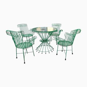 Garden Chairs and Table, 1960s, Set of 5
