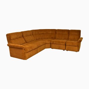 Yellow Corduroy Modular Sofa, 1970s, Set of 5