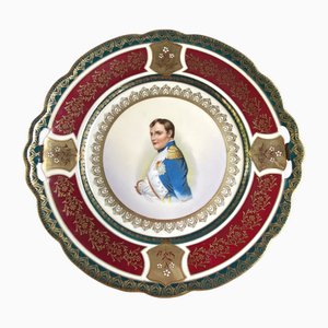 Plato decorativo con retrato de Napoleón de MZ, década de 1890