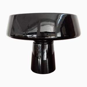 Italian Black Ceramic Planter by Angelo Mangiarotti for Skipper, Italy, 1980s