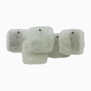 Modern Frosted Ice Glass Wall Lamp by J. T. Kalmar for Kalmar, 1960s