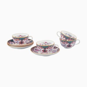 Formosa Coffee Cups with Saucers in Faience from Rörstrand, Sweden, 1890s, Set of 8