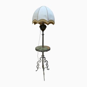 Lampada da terra in stile Napoleone III in bronzo e onice