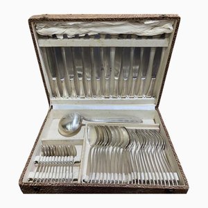 Silver-Plated Crown Cutlery Set, Set of 99