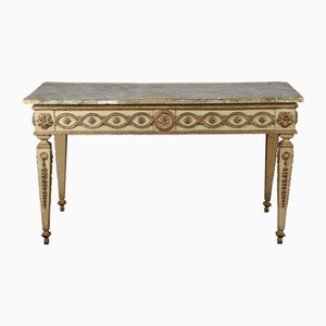Louis XIV Console Table or Writing Desk in Lacquered Wood with Scagliola Top, 17th Century