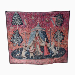 French Tapestry Lady and Unicorn Mille-Fleurs Woven Wall Covering