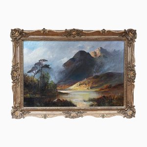 Francis E Jamieson, Schottisches Hochland mit Bergen, Ölgemälde, gerahmt