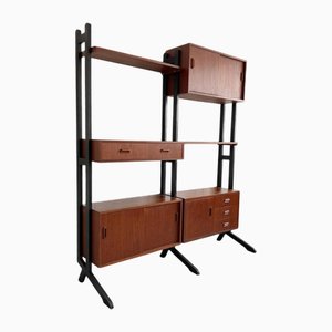 Mueble de pared danés Mid-Century, años 60