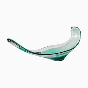 Turquoise Glass Bowl from Bayel, France, 1960s