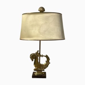 Art Deco Seahorse Table Lamp attributed to Maison Charles